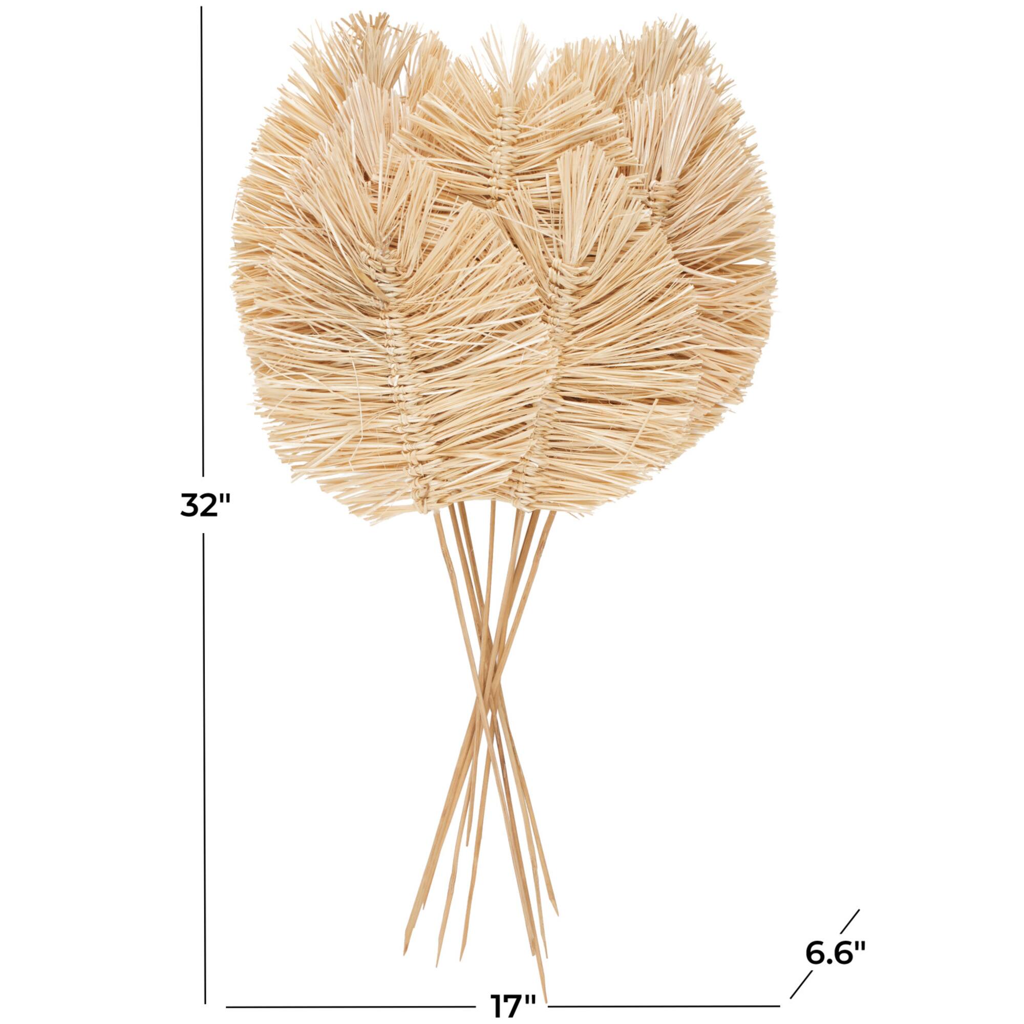 32" Light Brown Dried Grass Spear-Shaped Foliage with Sharp Stems